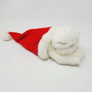 Vintage Russ Berrie Cat plush Snoozy Christmas Kitten in Santa Hat
